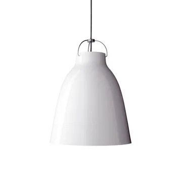 Caravaggio 2 Hanglamp - Wit glanzend-grijs textielsnoer - Fritz Hansen