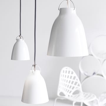 Caravaggio 2 Hanglamp - Wit glanzend-grijs textielsnoer - Fritz Hansen
