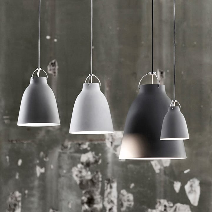 Caravaggio 2 Hanglamp, Wit glanzend-grijs textielsnoer Fritz Hansen