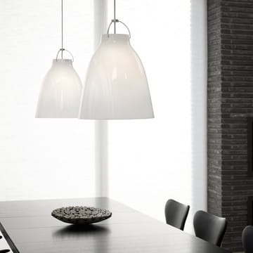 Caravaggio 2 Hanglamp - Wit glanzend-grijs textielsnoer - Fritz Hansen