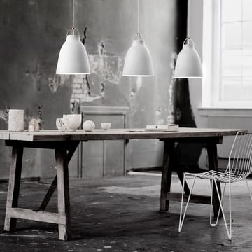 Caravaggio 2 Hanglamp - Wit glanzend-grijs textielsnoer - Fritz Hansen