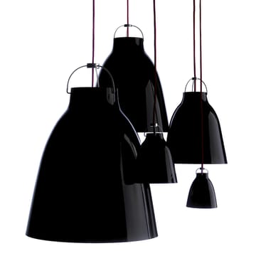 Caravaggio 2 Hanglamp - Zwart glanzend-rood textielsnoer - Fritz Hansen