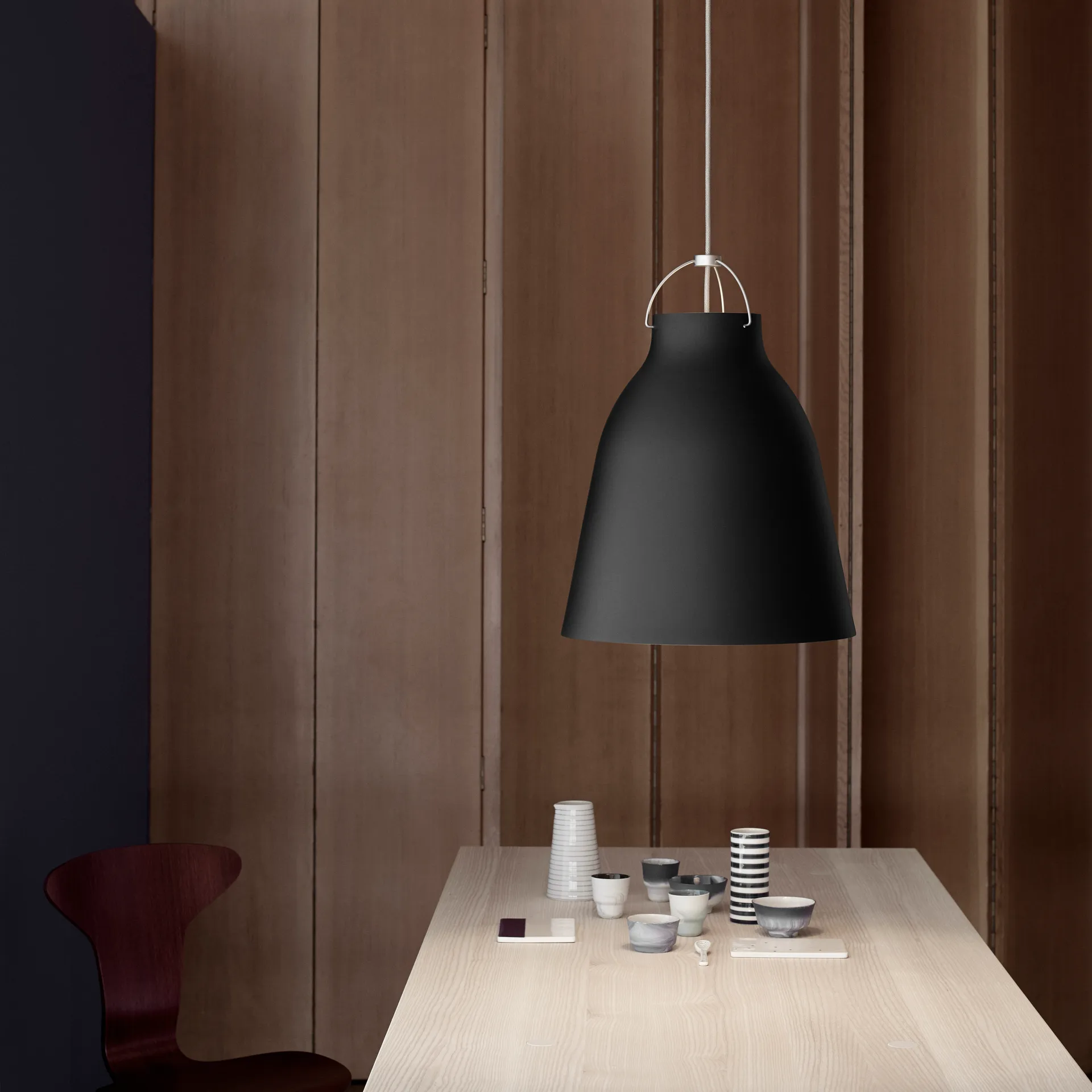 Caravaggio P3 hanglamp matteee, Zwart Fritz Hansen