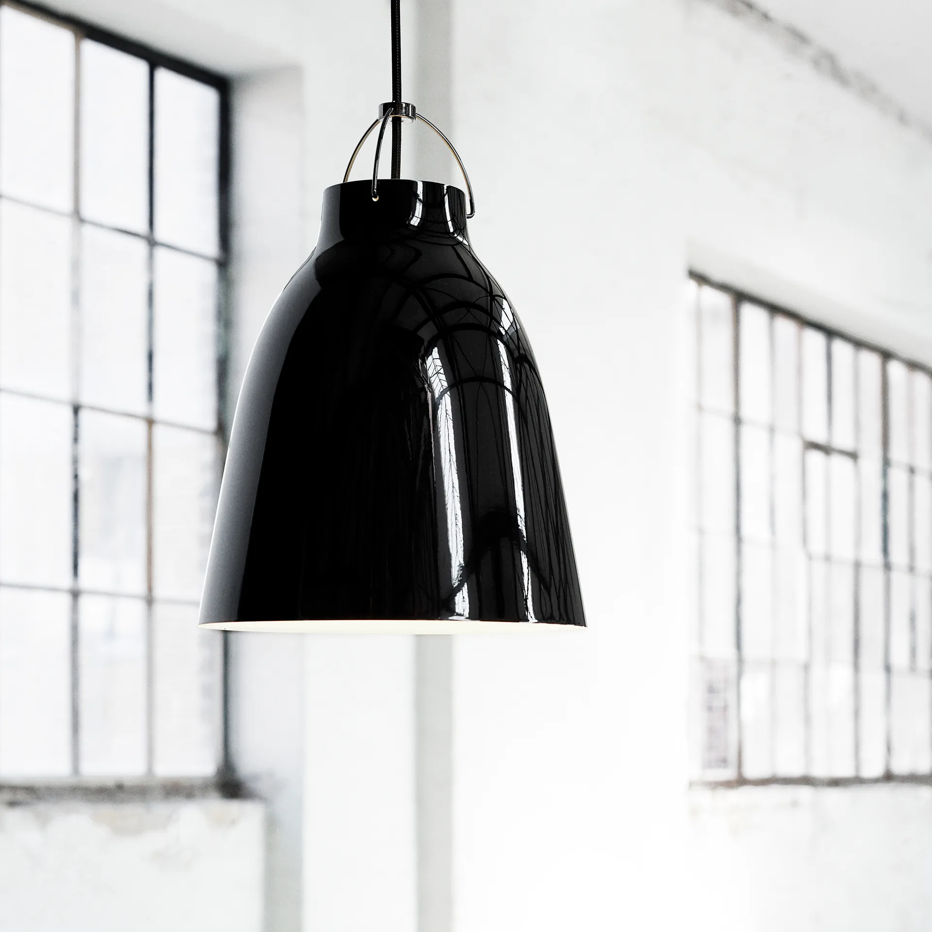 Caravaggio P3 hanglamp, Zwart-zwart Fritz Hansen