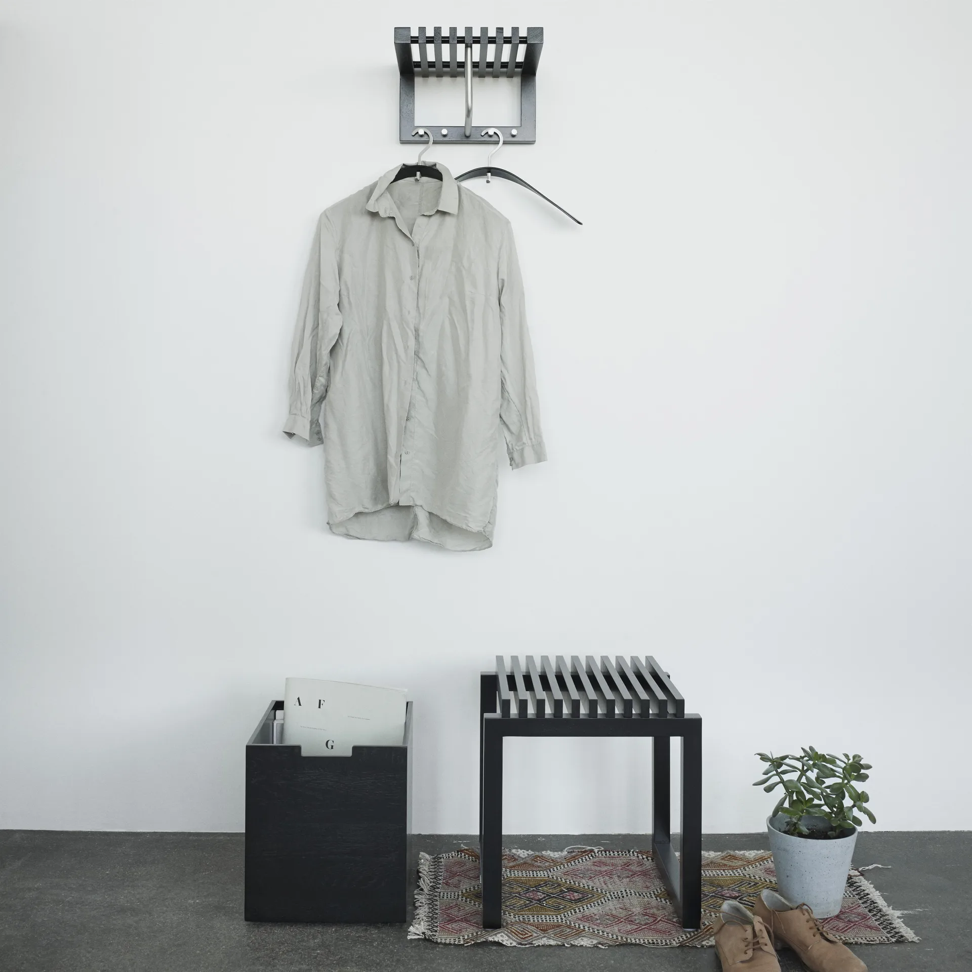 Cutter kruk, zwart geschilderd eikenhout Fritz Hansen