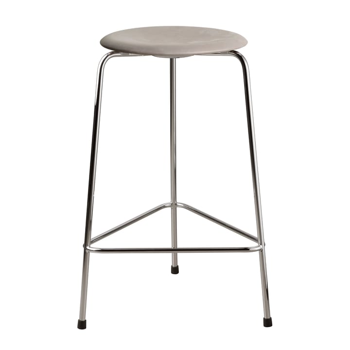 Dot hoge leren kruk - Lava grey-chrome - Fritz Hansen