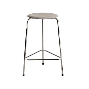 Dot hoge leren kruk - Lava grey-chrome - Fritz Hansen