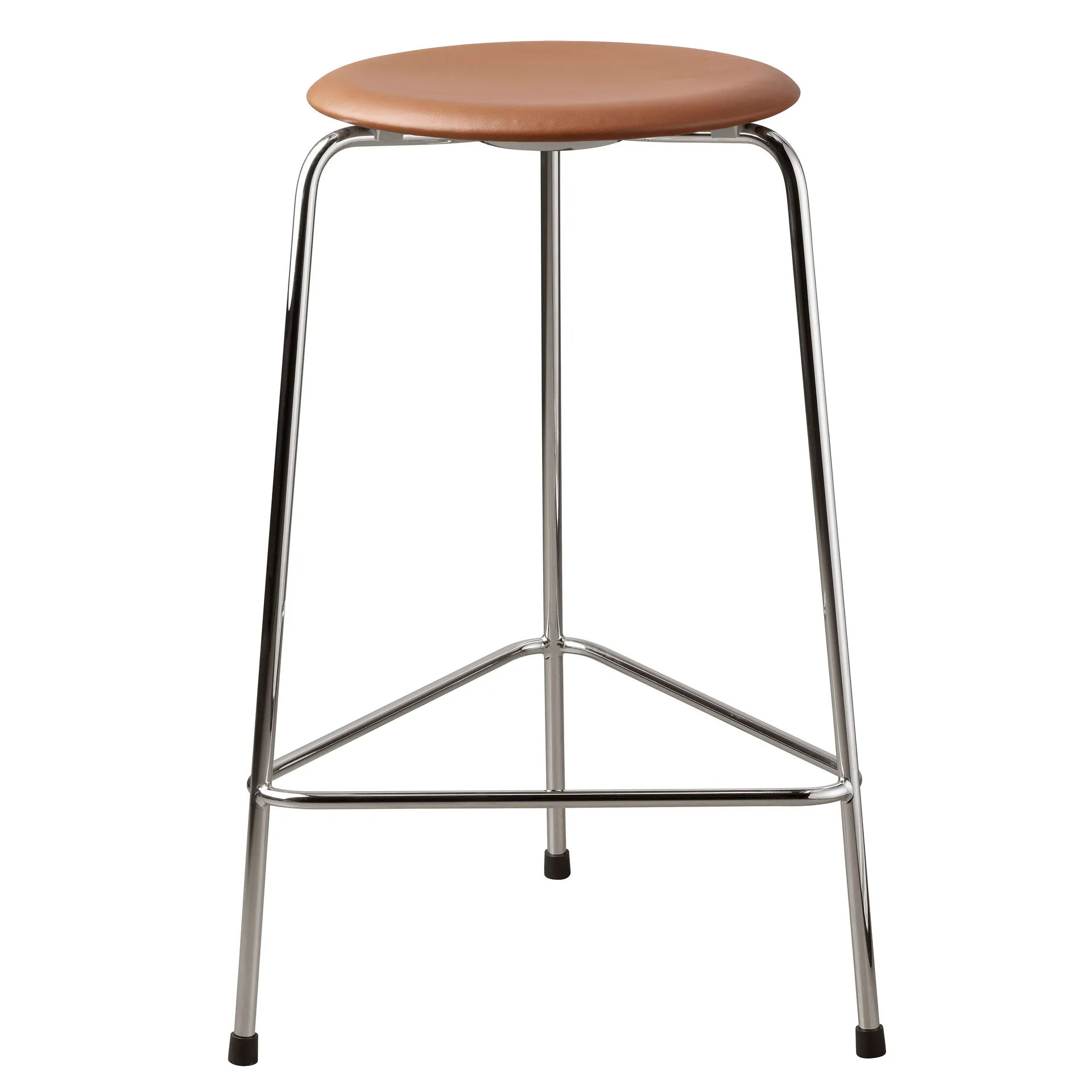 Dot hoge leren kruk, Walnut Fritz Hansen