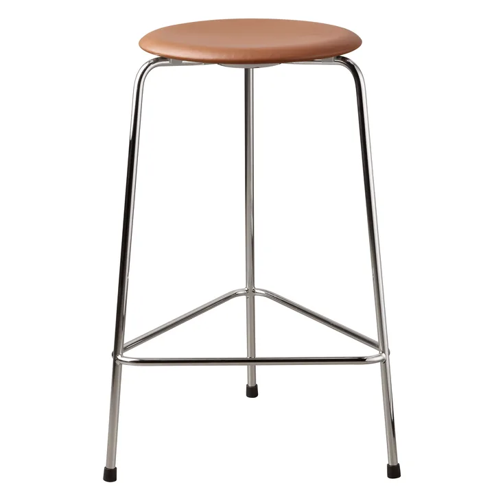 Dot hoge leren kruk - Wild leather walnut - Fritz Hansen