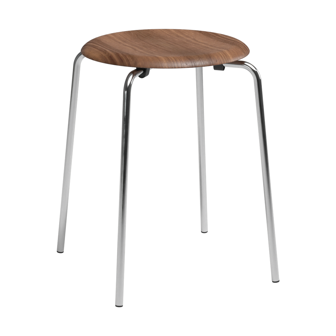 Fritz Hansen Dot kruk Walnoot-chroom | Scandinavisch Interieur | Krukjes & Poefs | Bruin