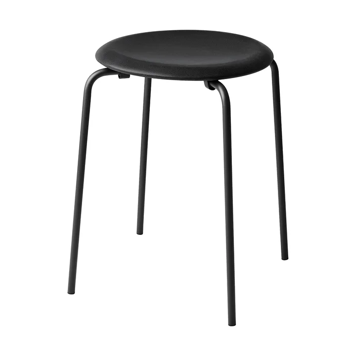 Dot leren kruk - Essential black-matt black - Fritz Hansen