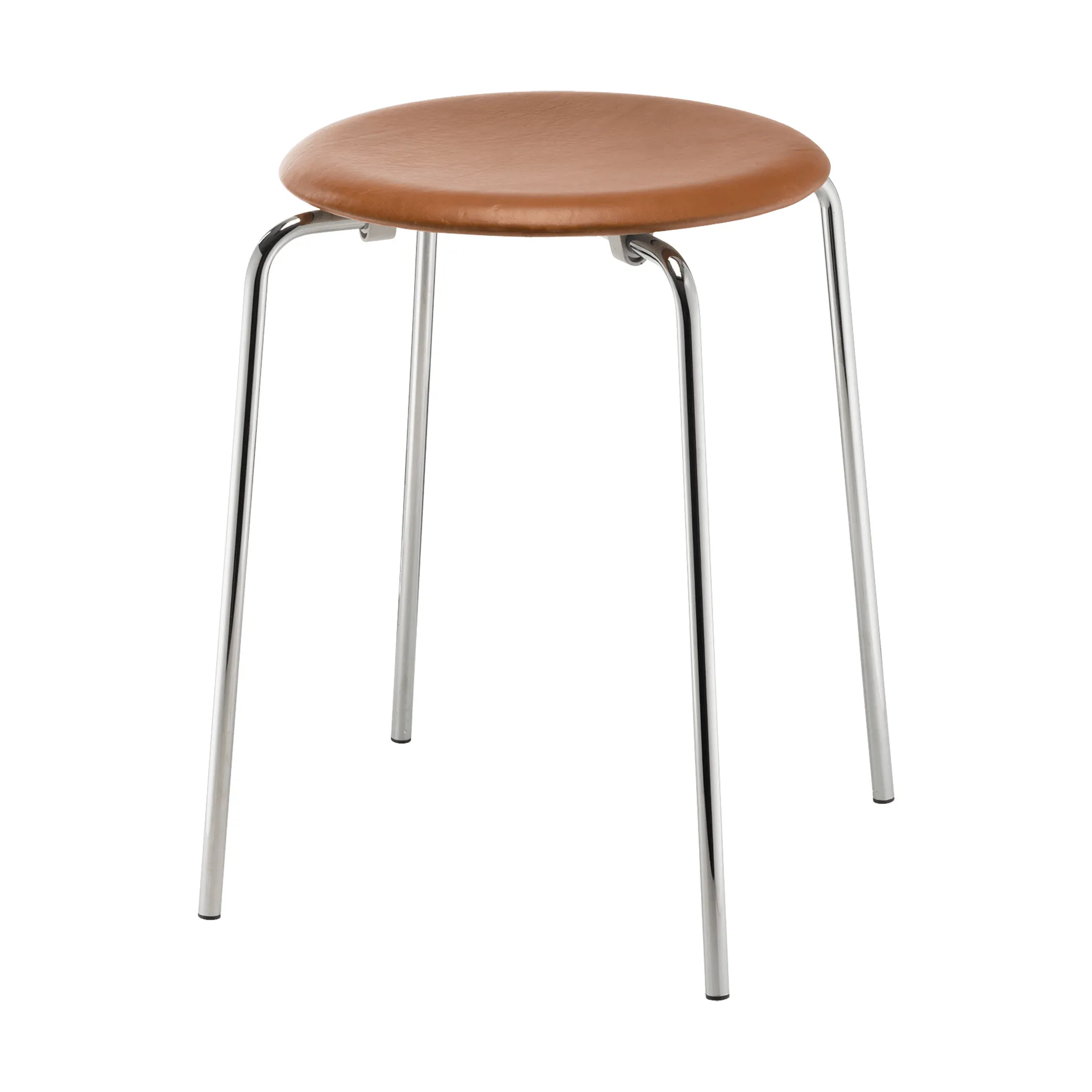 Dot leren kruk, Essential walnut-chrome Fritz Hansen