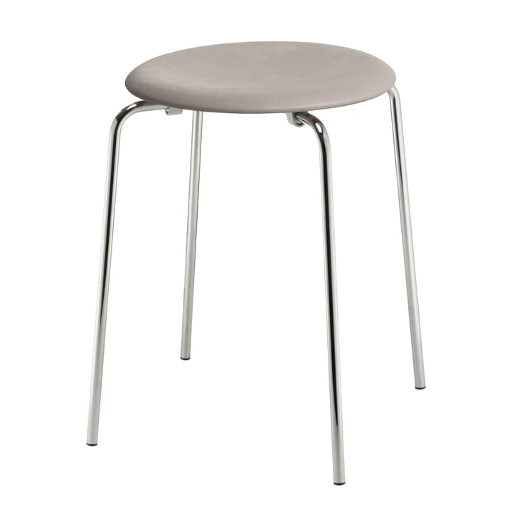 Dot leren kruk - Lava grey-chrome - Fritz Hansen
