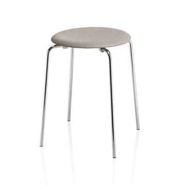 Dot leren kruk - Lava grey-chrome - Fritz Hansen