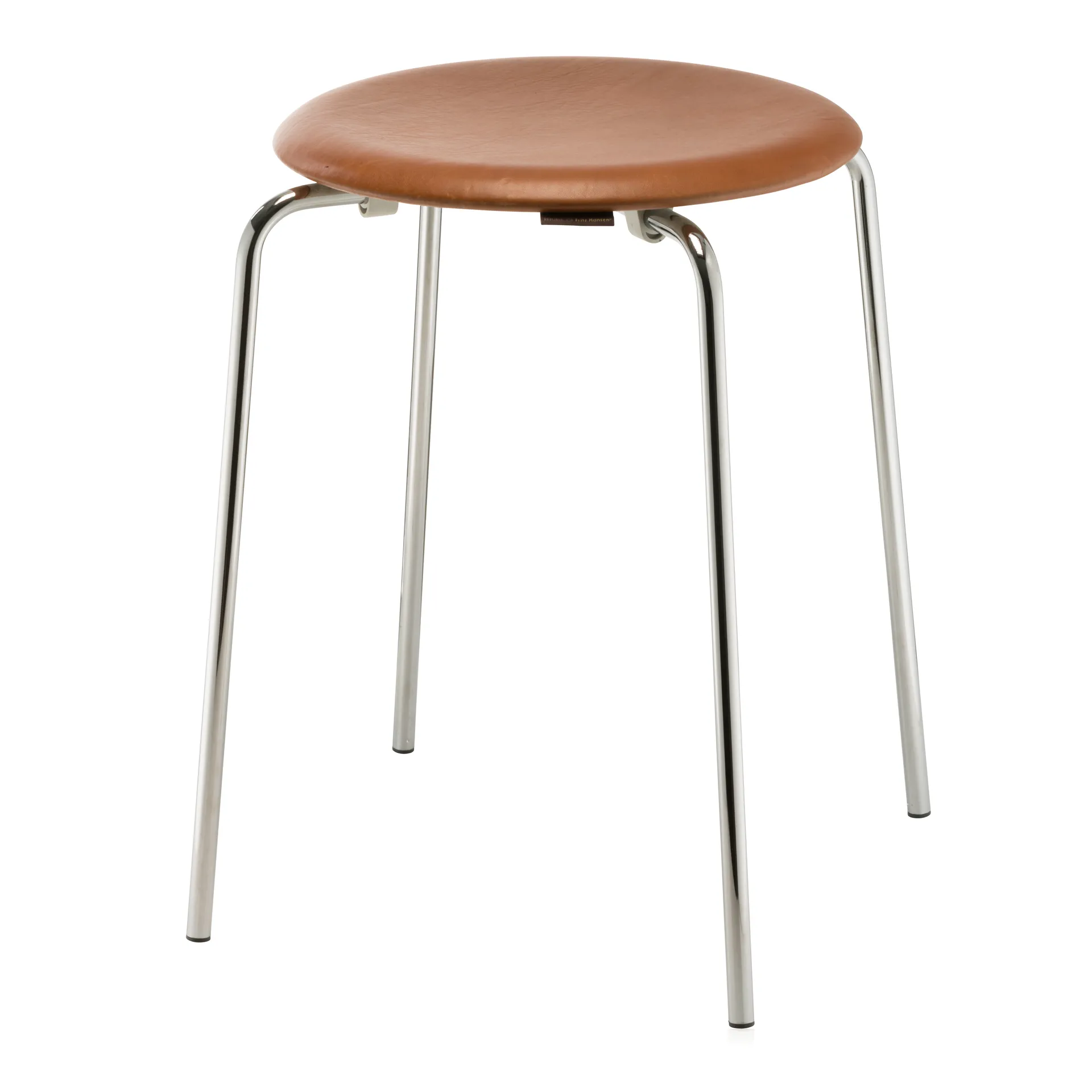 Dot leren kruk, Wild leather walnut Fritz Hansen