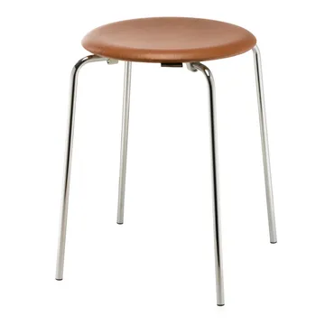 Dot leren kruk - Wild leather walnut - Fritz Hansen