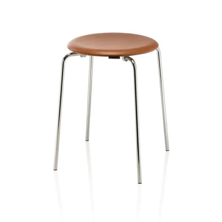 Dot leren kruk - Wild leather walnut - Fritz Hansen