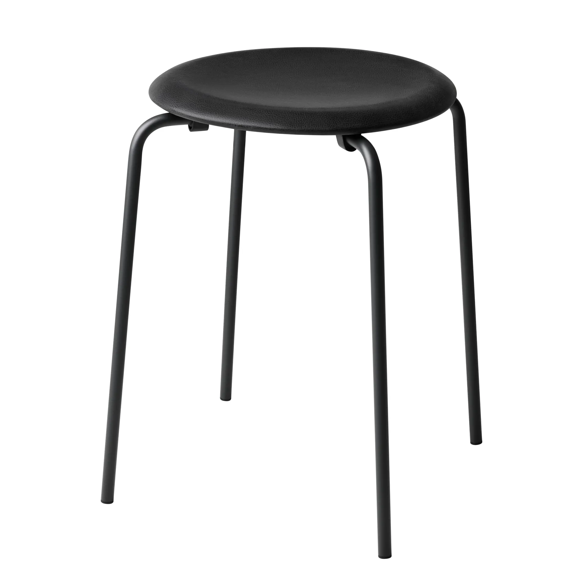 Dot ronde kruk leer, Cowboyzwart, Ø34x44 cm Fritz Hansen