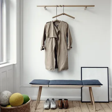 Georg bank - Eiken onbehandeld – incl. beige kussen - Fritz Hansen