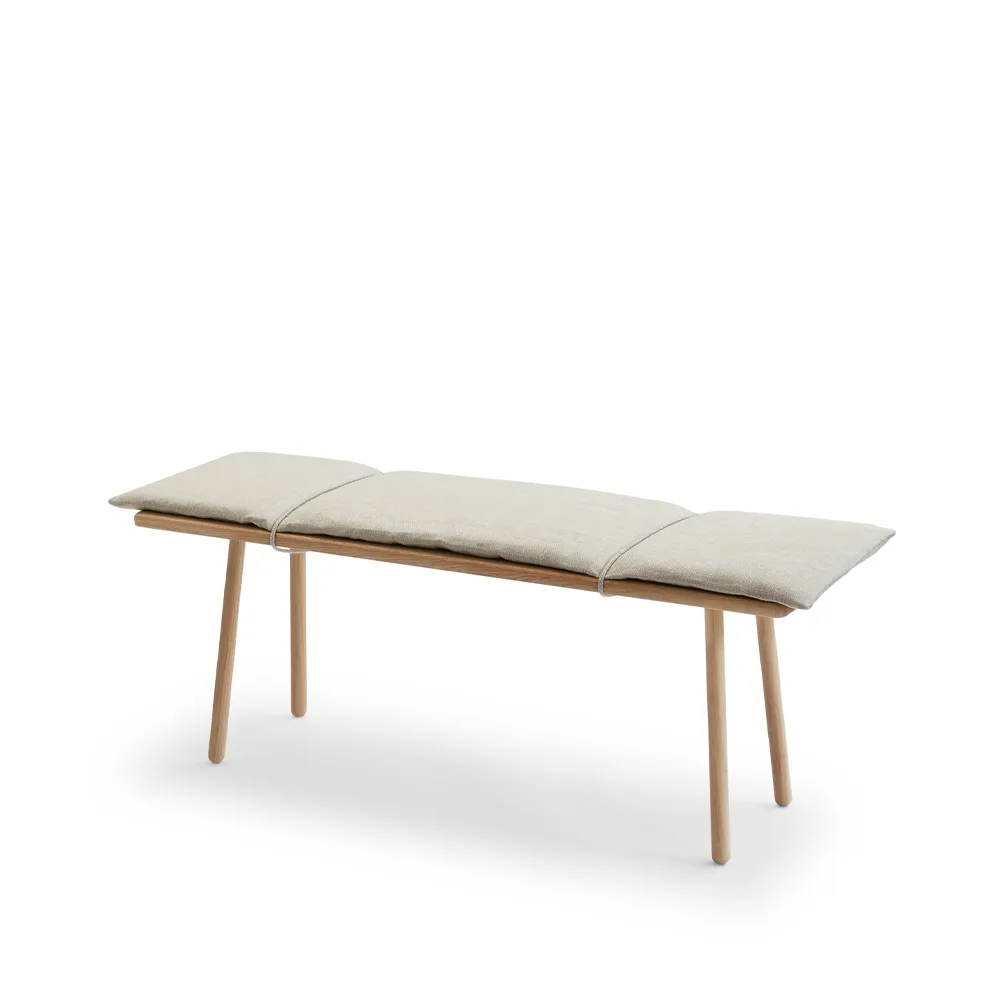 Georg bank, Eiken onbehandeld – incl. beige kussen Fritz Hansen