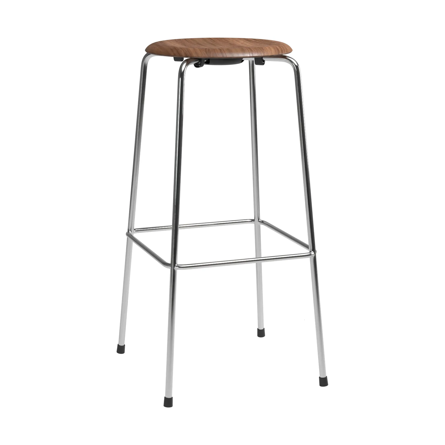 High Dot barkruk, Walnoot-chroom Fritz Hansen