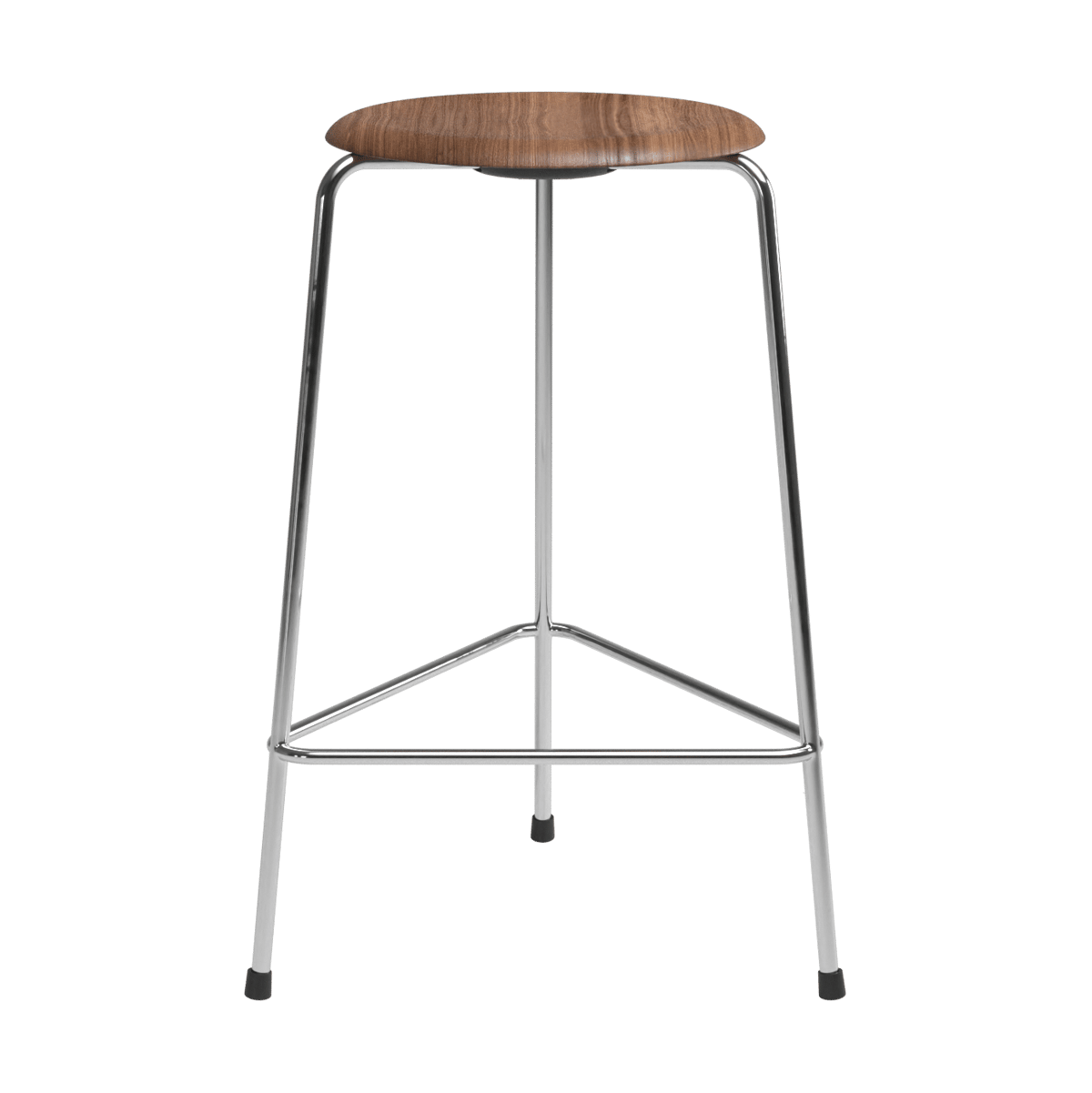 Fritz Hansen High Dot counter stool 3 poten Walnoot-chroom