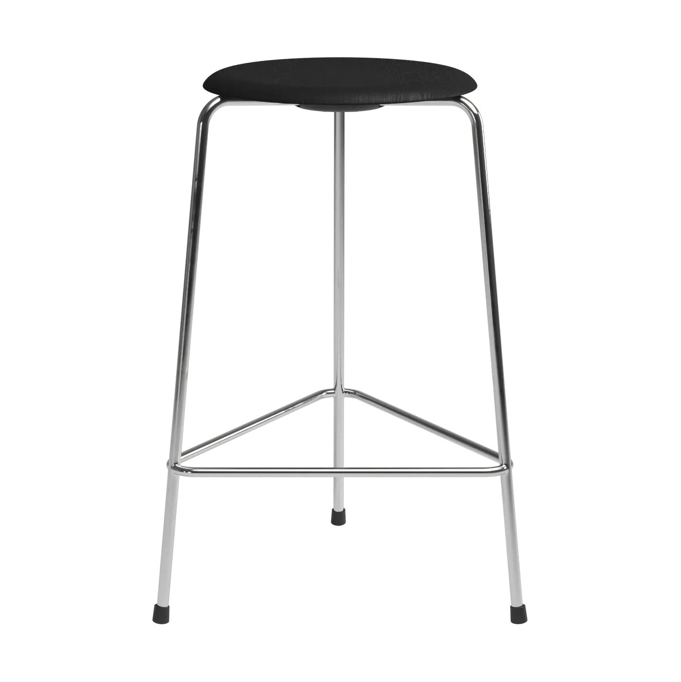 High Dot counter stool 3 poten, Zwart essen-chroom Fritz Hansen