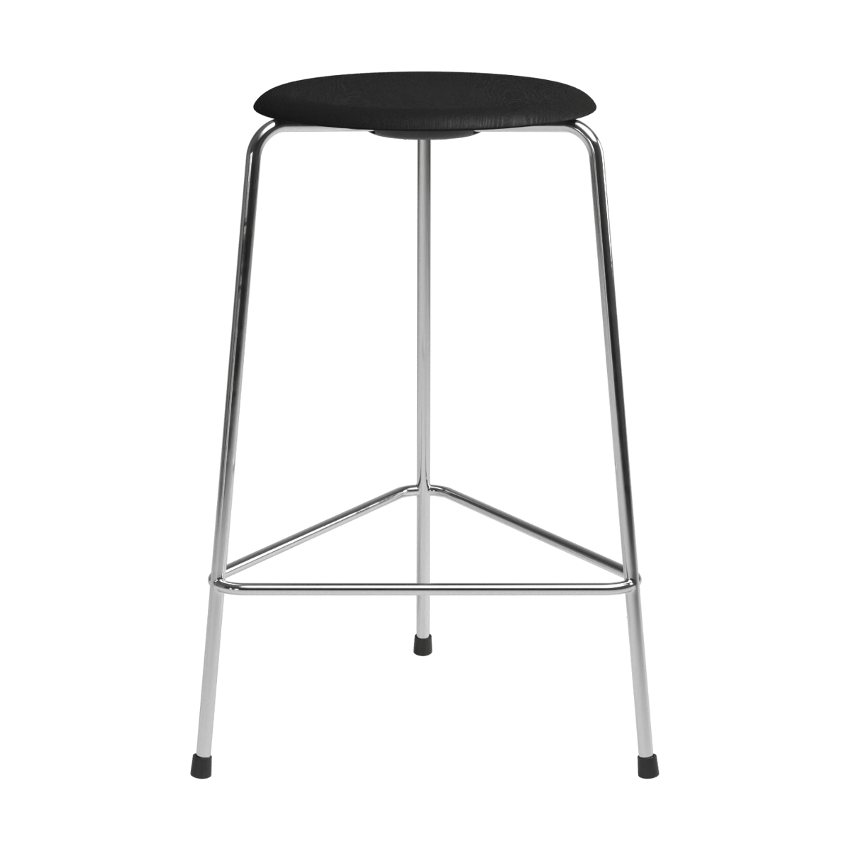 Fritz Hansen High Dot counter stool 3 poten Zwart essen-chroom