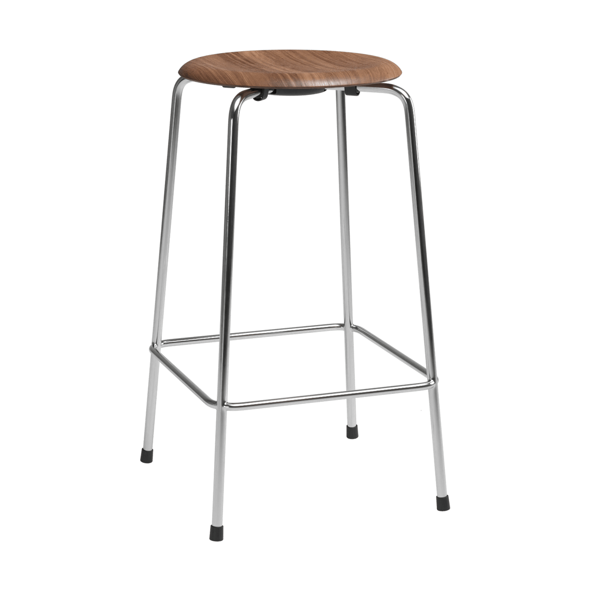 Fritz Hansen High Dot counter stool 4 poten Walnoot-chroom