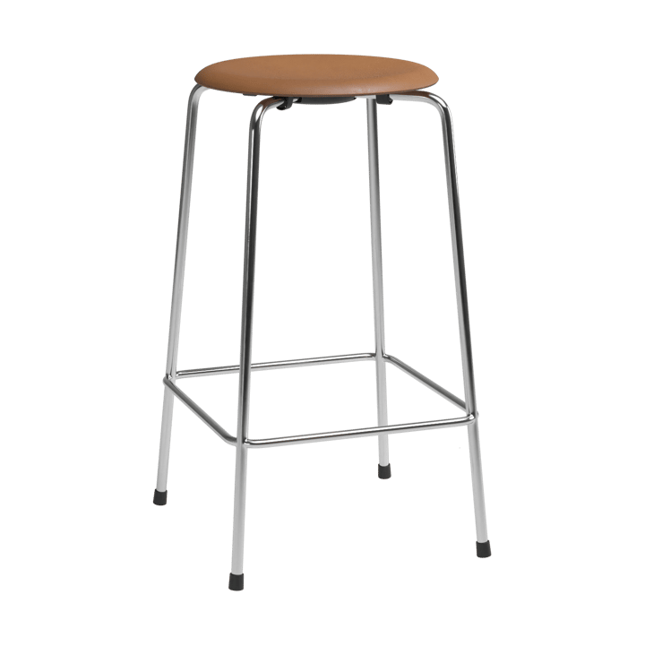 High Dot counter stool 4 poten - Wild walnut leer-chroom - Fritz Hansen