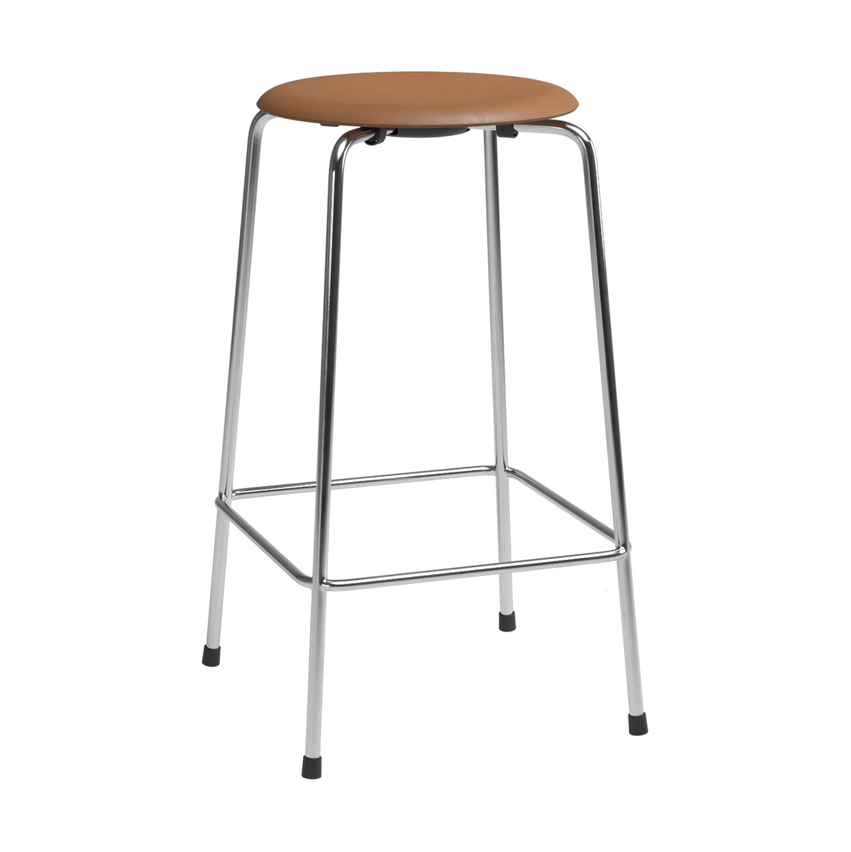 Fritz Hansen High Dot counter stool 4 poten Wild walnut leer-chroom