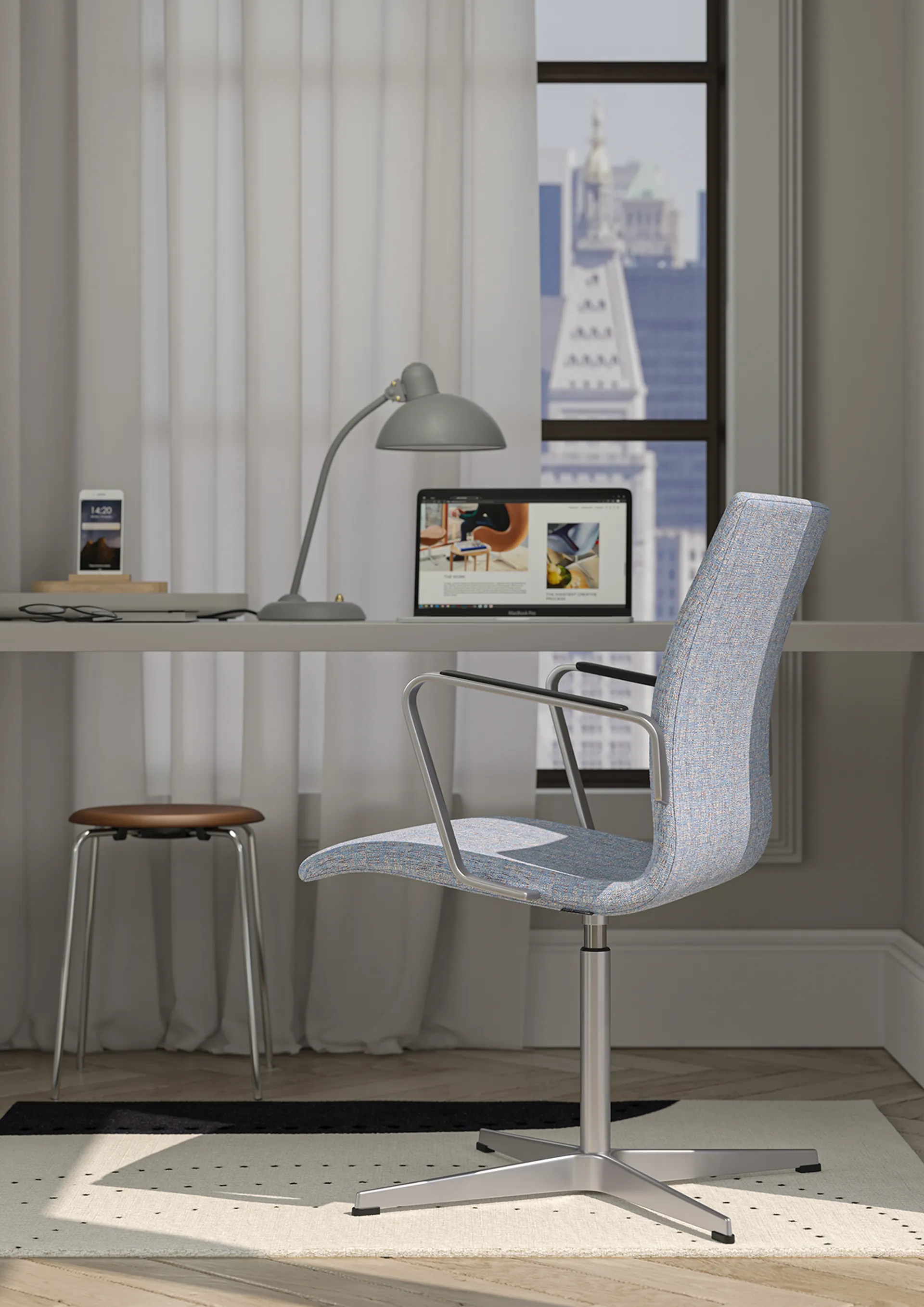 Kaiser Idell 6556-T tafellamp, Easy Grey Fritz Hansen
