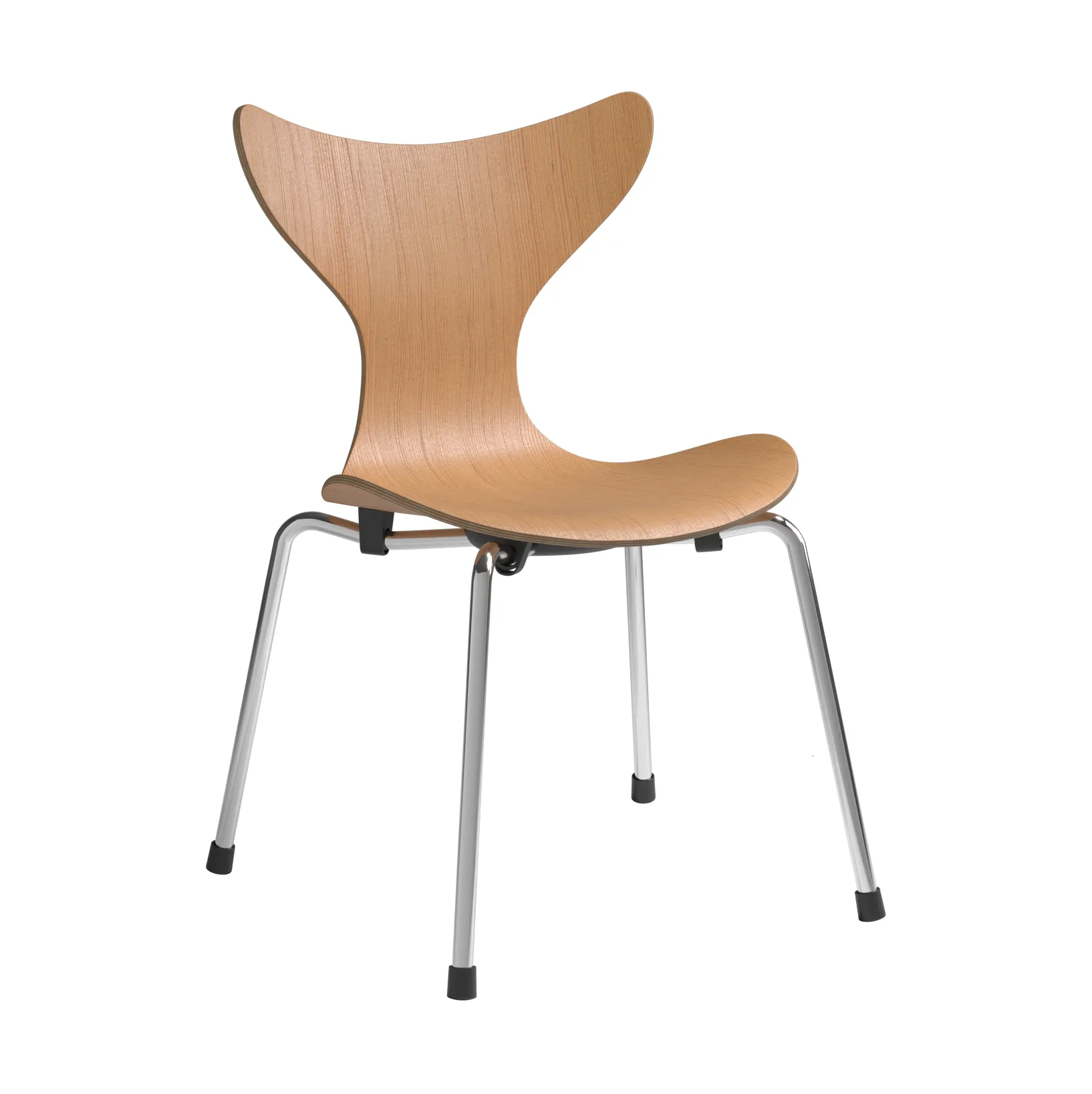 Liljan kinderstoel, Oregon pine-chroom Fritz Hansen