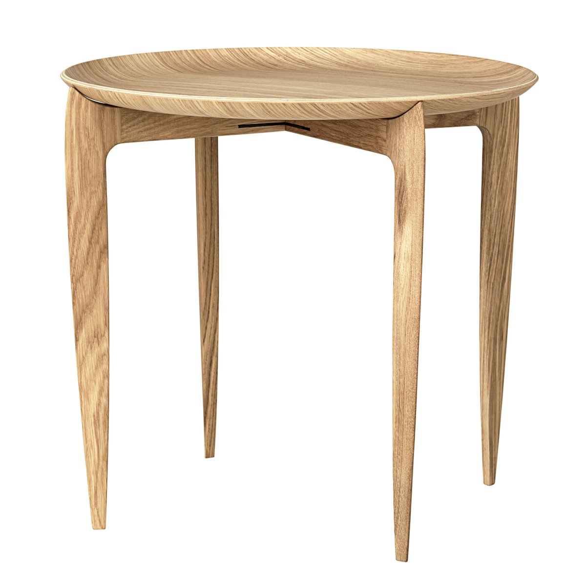 Fritz Hansen Opvouwbare klaptafel, Ø 45 cm Eikenhout