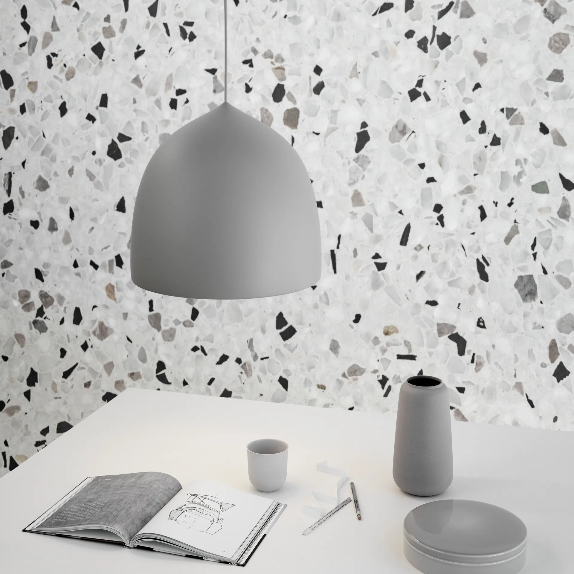 Suspence P1 hanglamp, Lichtgrijs Fritz Hansen