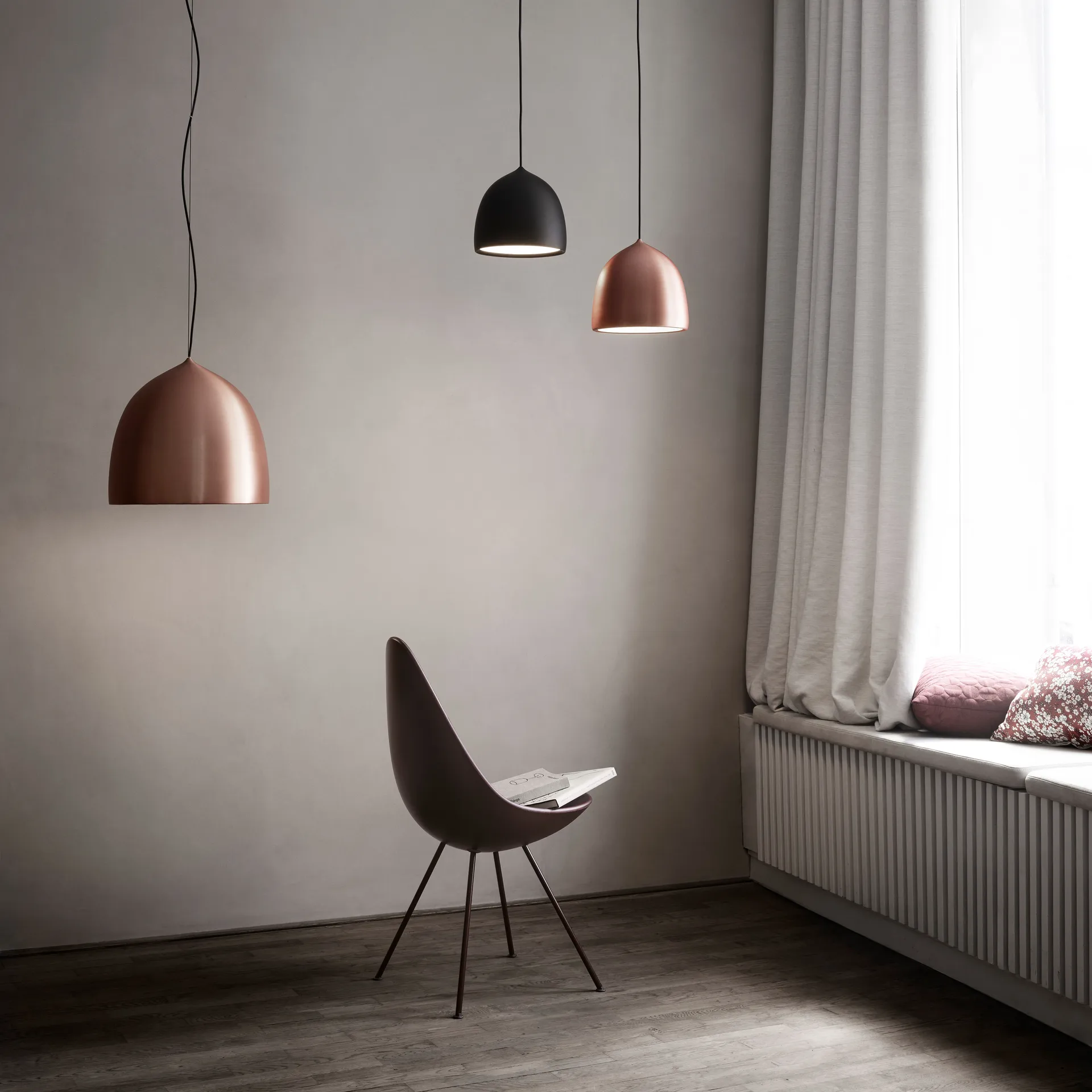 Suspence P1 hanglamp, Messing Fritz Hansen