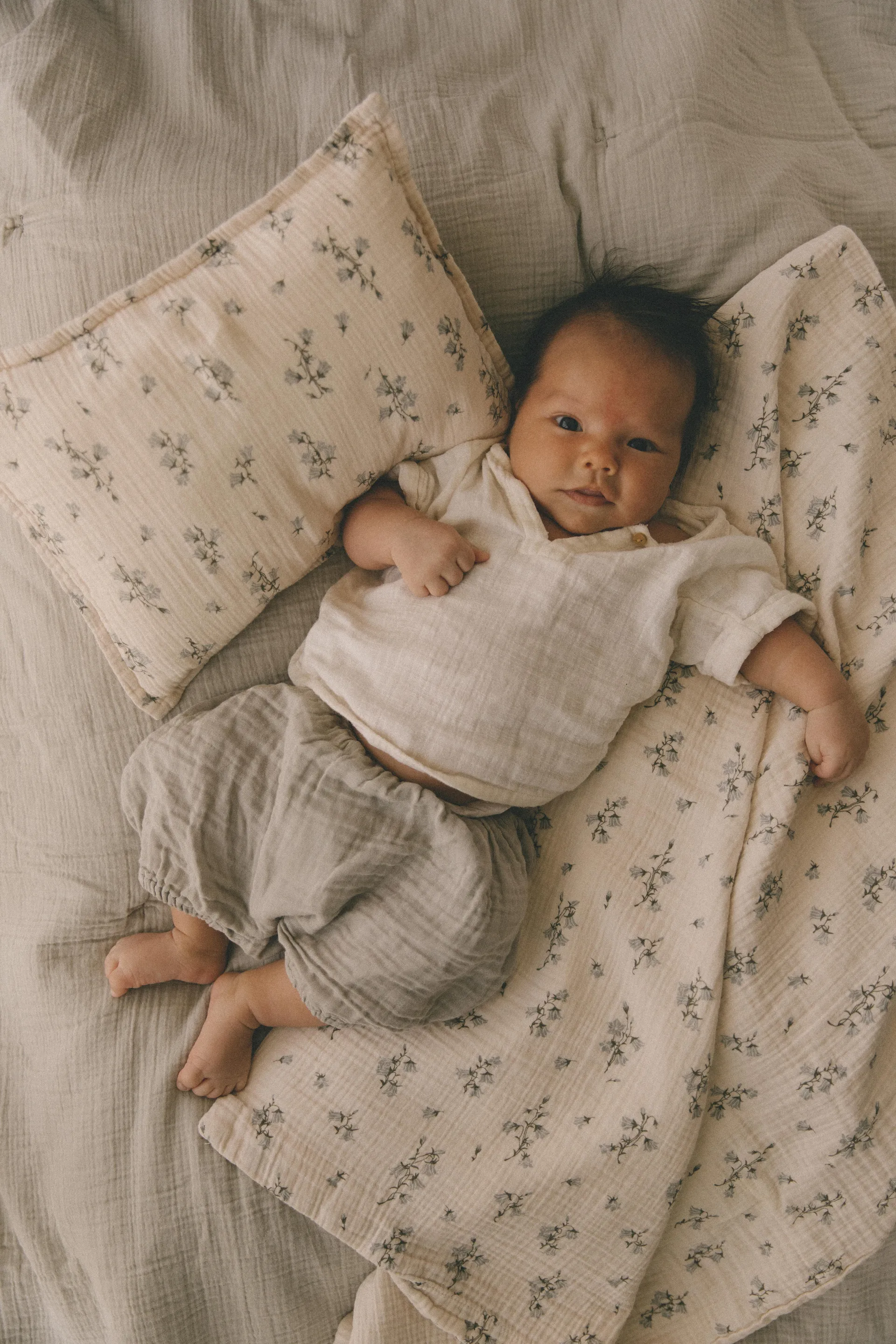 Bluebell Muslin beddengoedset baby, 70x80 cm/28x35 cm Garbo&Friends