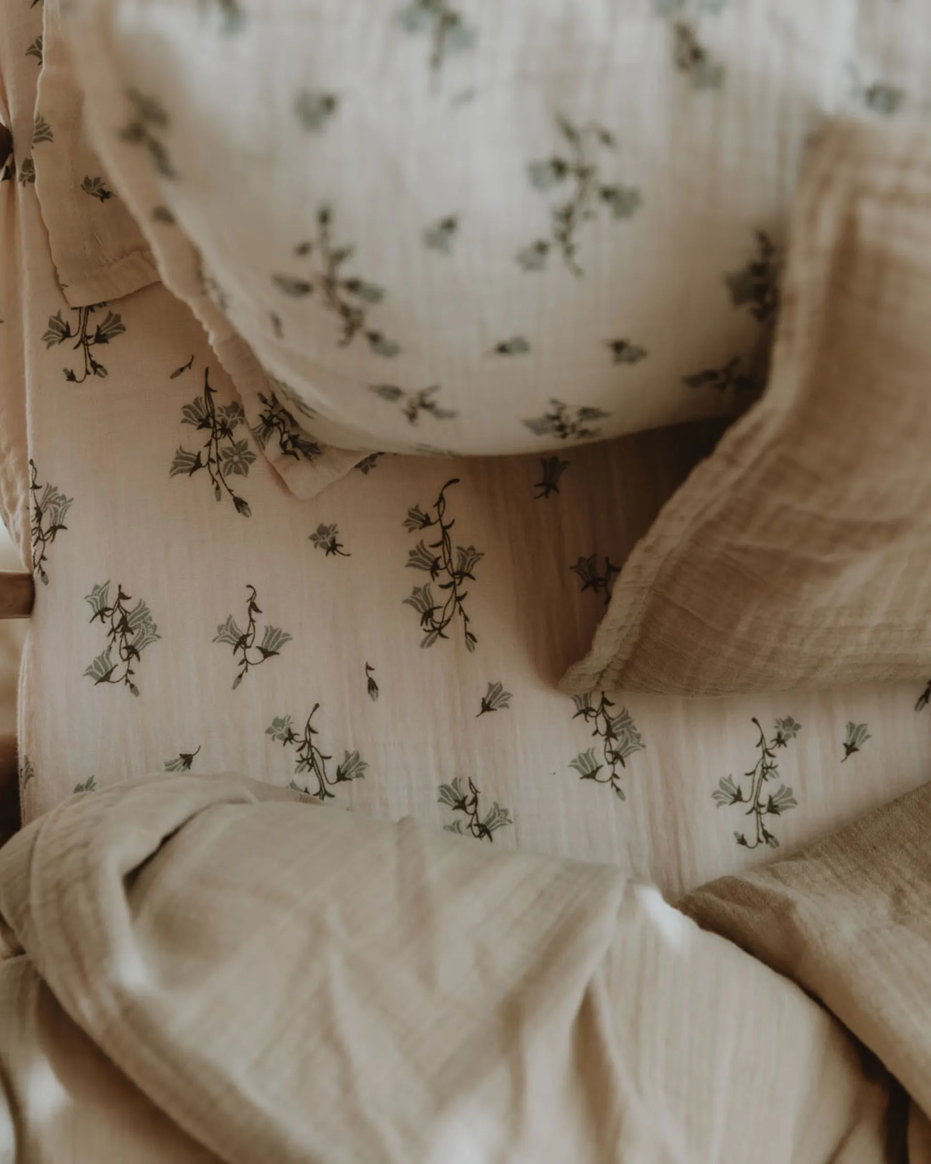 Bluebell Muslin hoeslaken, 90x200x30 cm Garbo&Friends