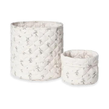 Bluebell satijnen gewatteerde mand 2-delig - 20xØ20 cm + 30xØ30 cm - Garbo&Friends
