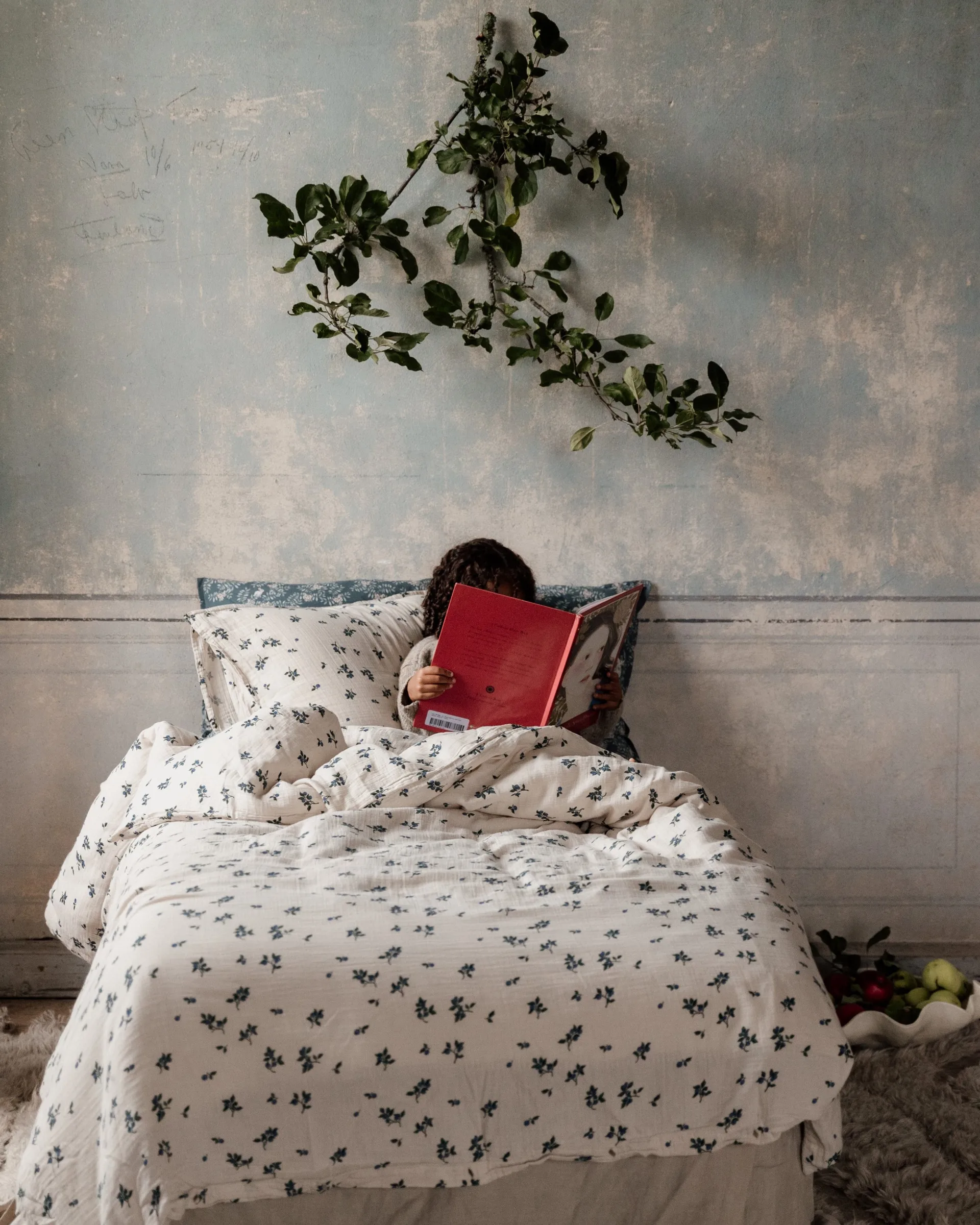 Blueberry Muslin beddengoedset, 150x210 cm/50x60 cm Garbo&Friends