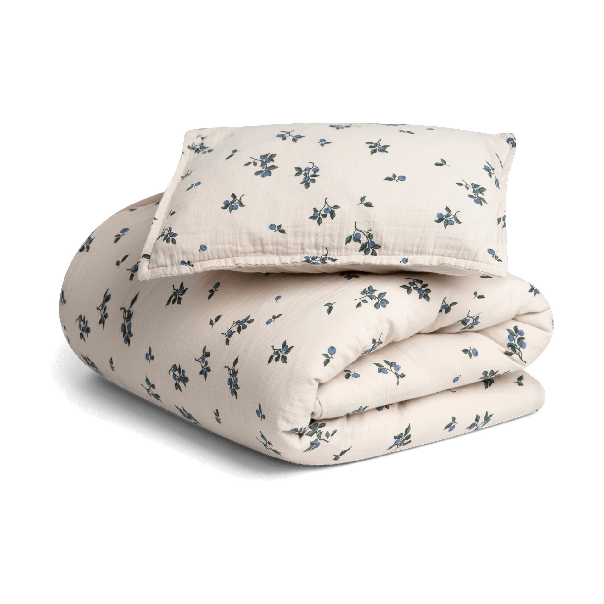 Blueberry Muslin beddengoedset baby, 70x100 cm/40x45 cm Garbo&Friends