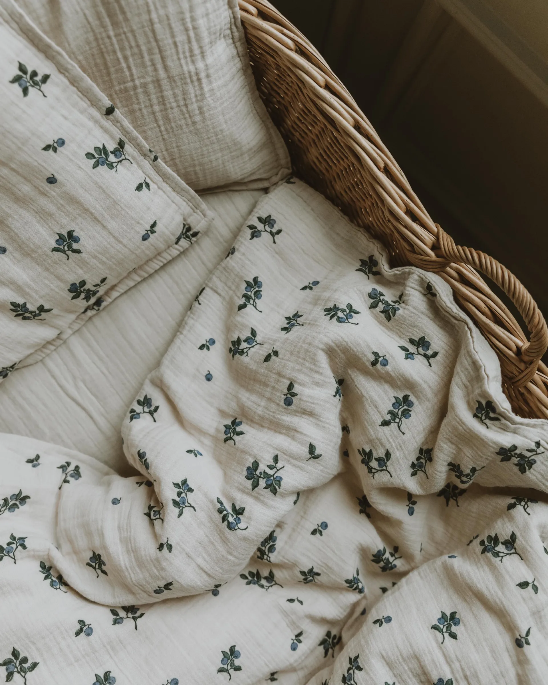 Blueberry Muslin beddengoedset baby, 70x80 cm/28x35 cm Garbo&Friends