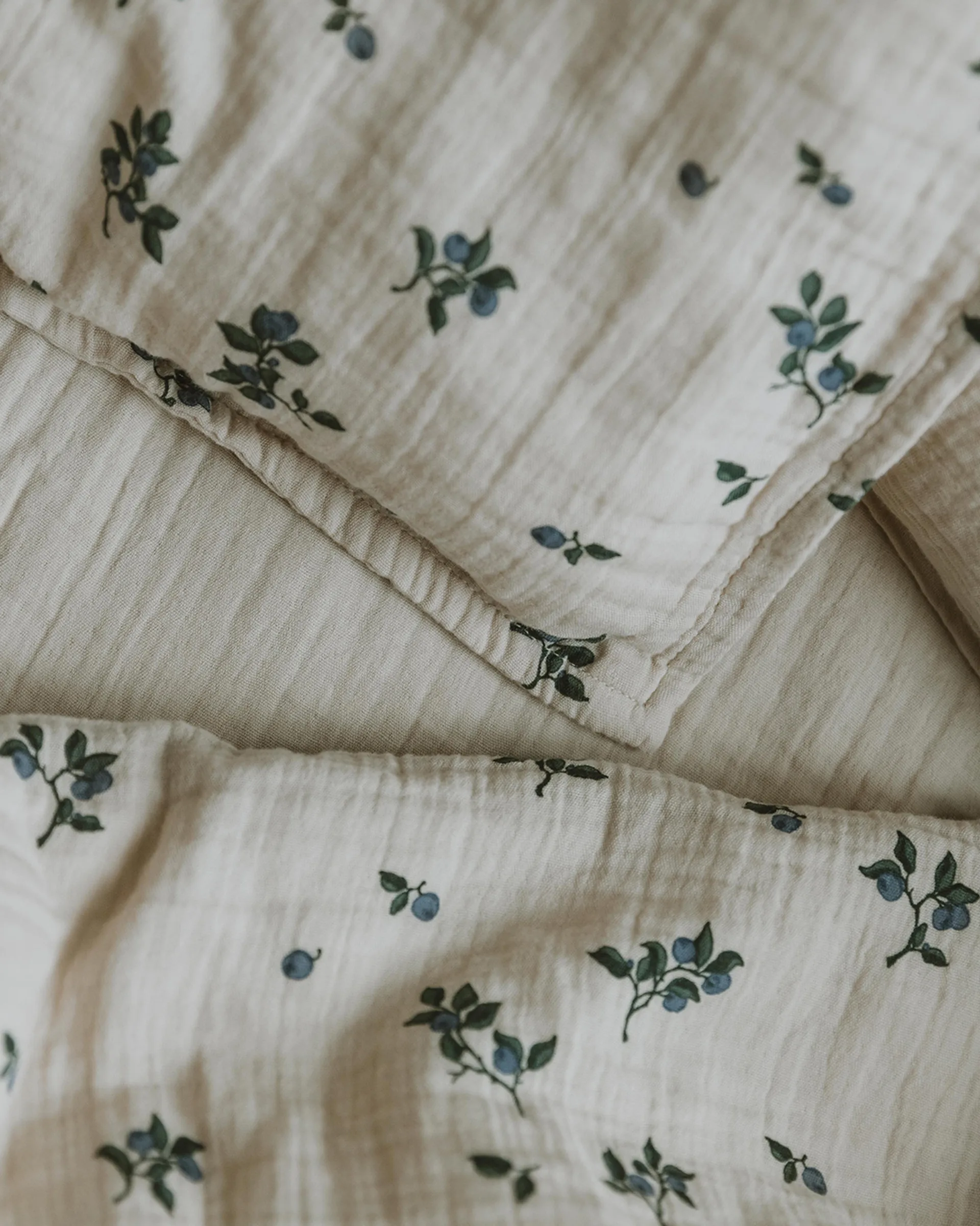 Blueberry Muslin beddengoedset baby, 70x80 cm/28x35 cm Garbo&Friends