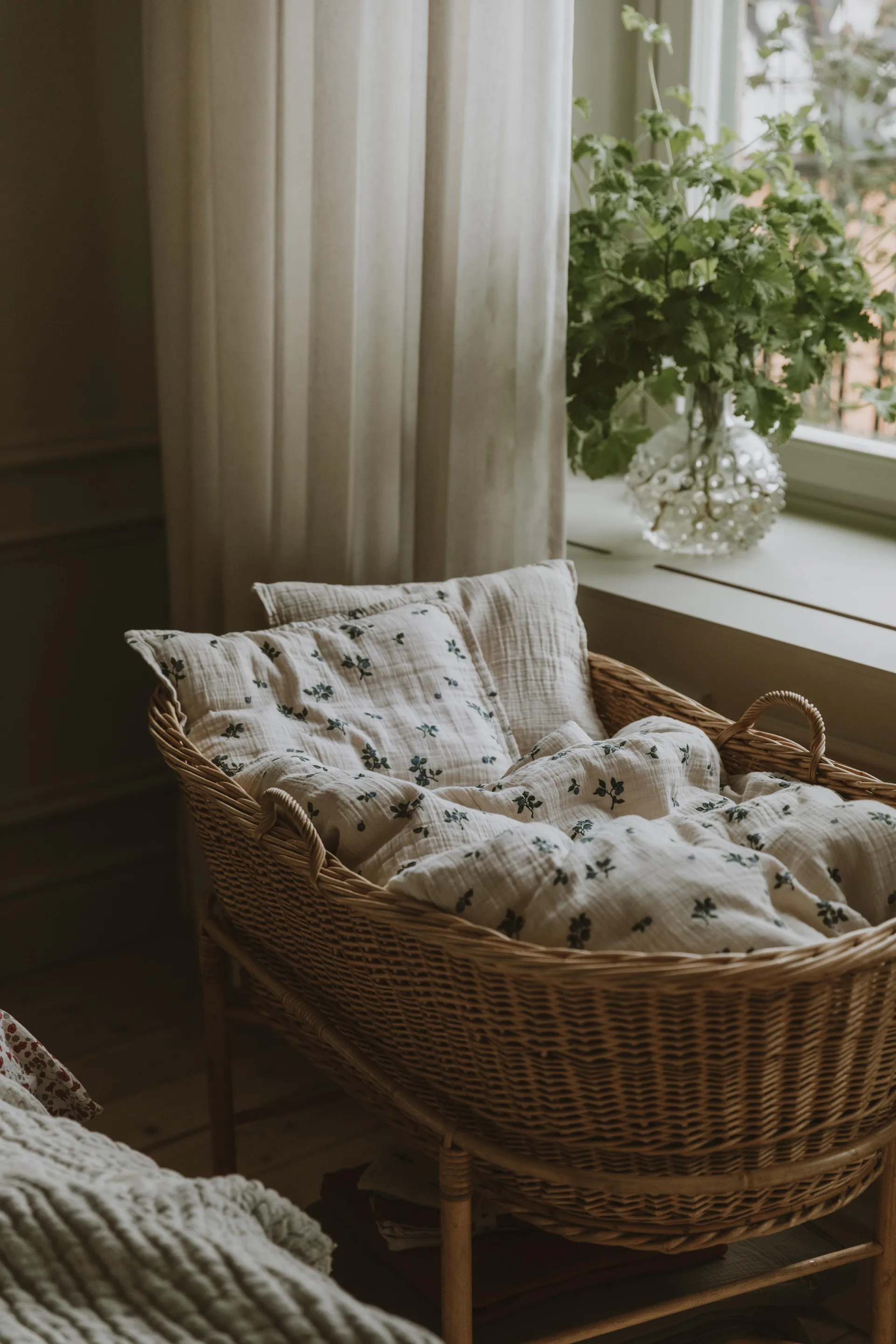 Blueberry Muslin beddengoedset baby, 70x80 cm/28x35 cm Garbo&Friends