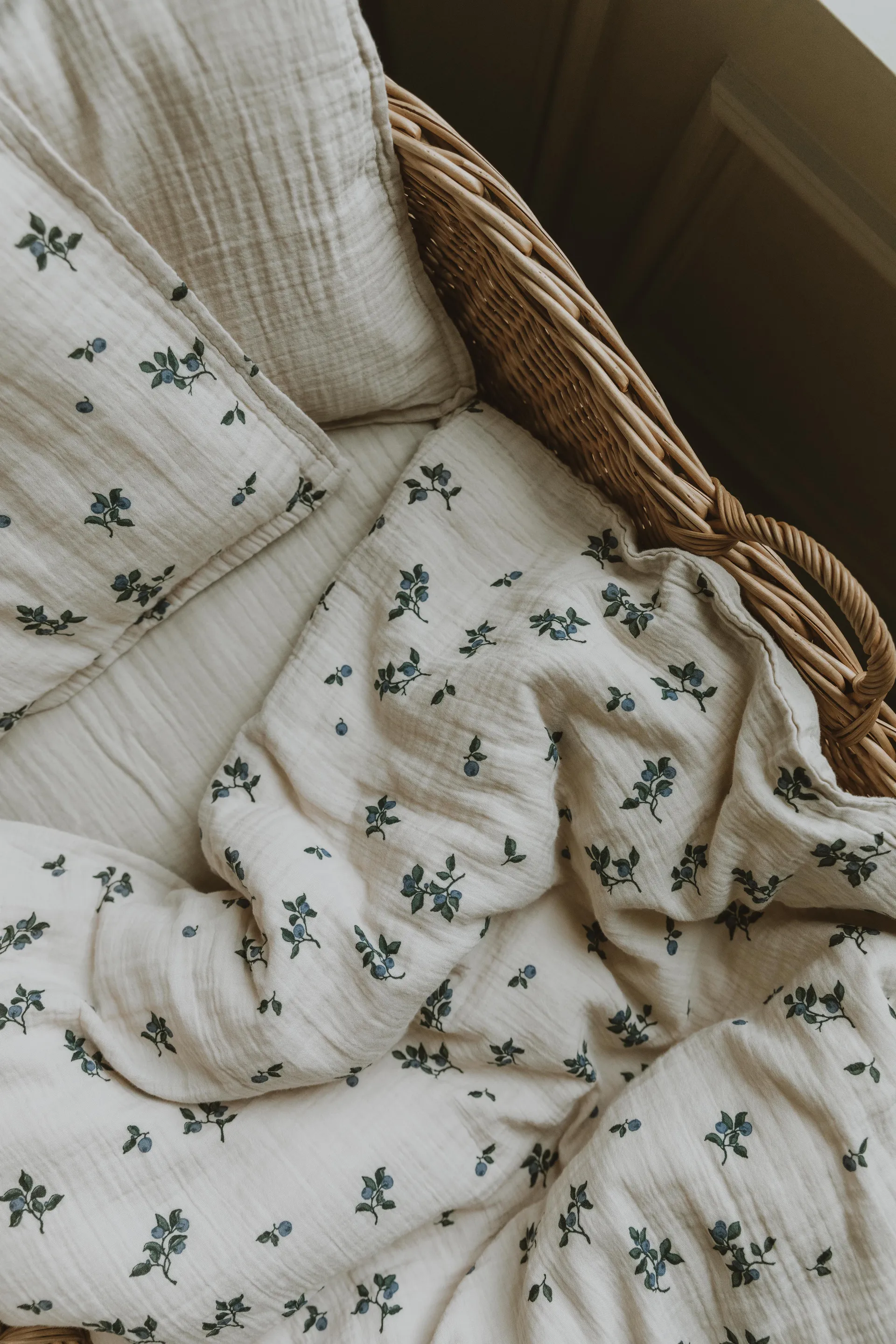 Blueberry Muslin beddengoedset baby, 70x80 cm/28x35 cm Garbo&Friends