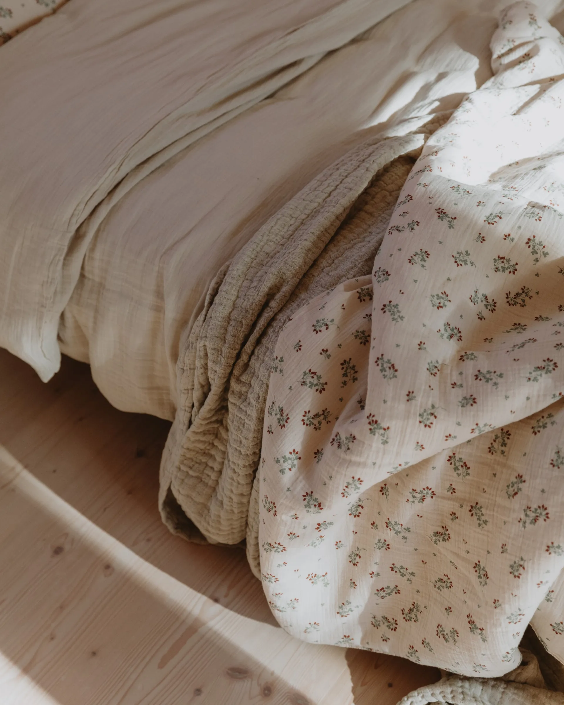Eggshell Muslin beddengoedset, 140x200 cm/50x75 cm Garbo&Friends