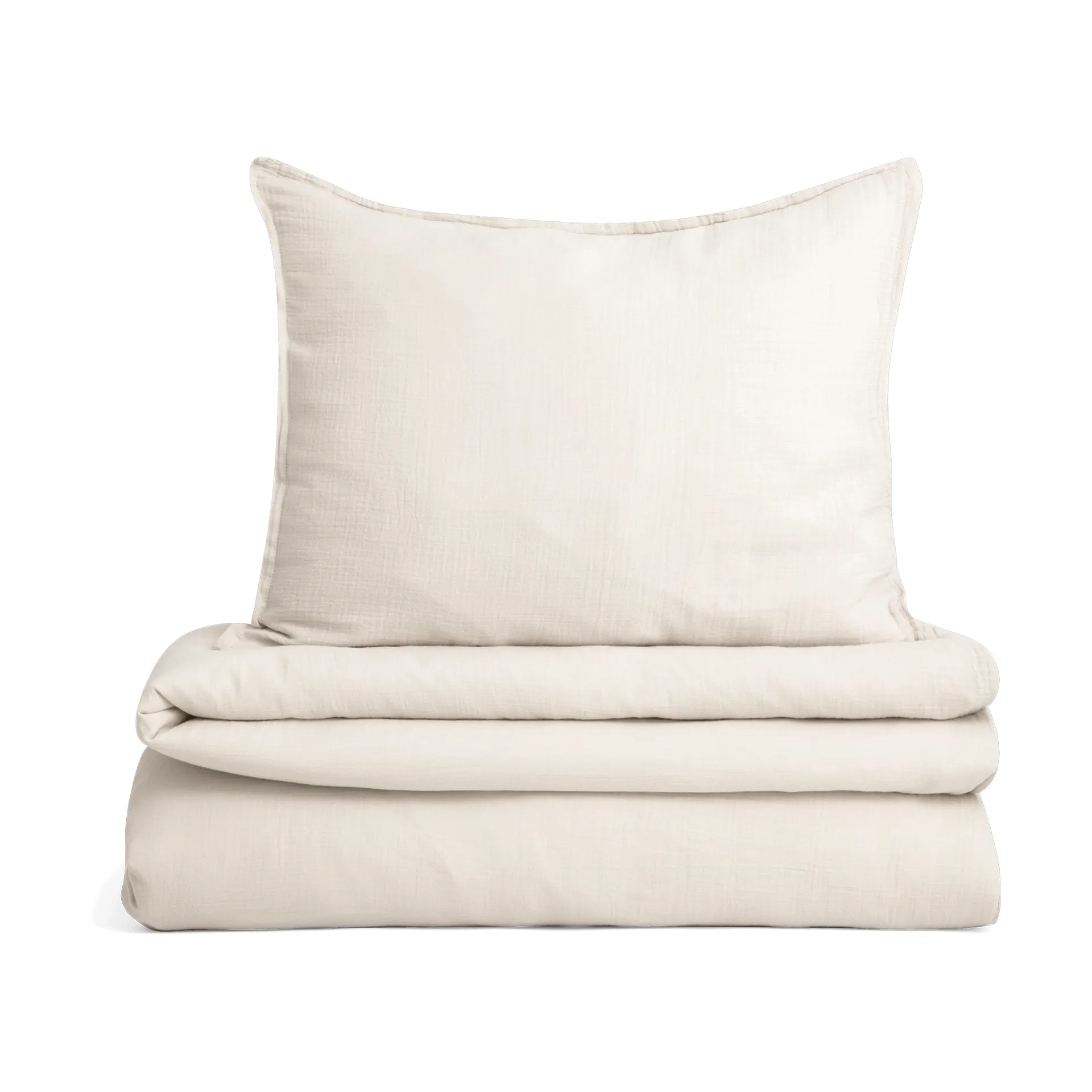 Eggshell Muslin beddengoedset, 150x210 cm/50x60 cm Garbo&Friends