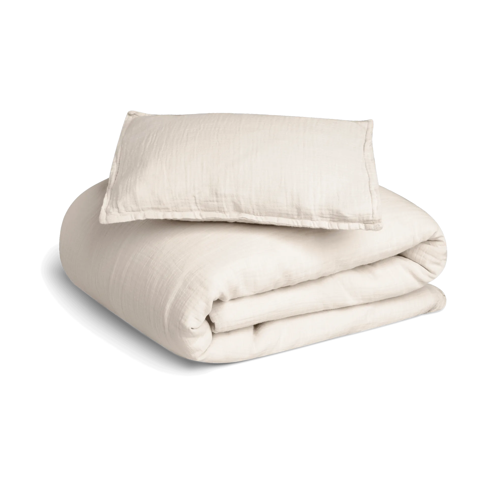 Eggshell Muslin beddengoedset junior, 100x130 cm/35x55 cm Garbo&Friends