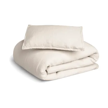 Eggshell Muslin beddengoedset junior - 100x130 cm/35x55 cm - Garbo&Friends