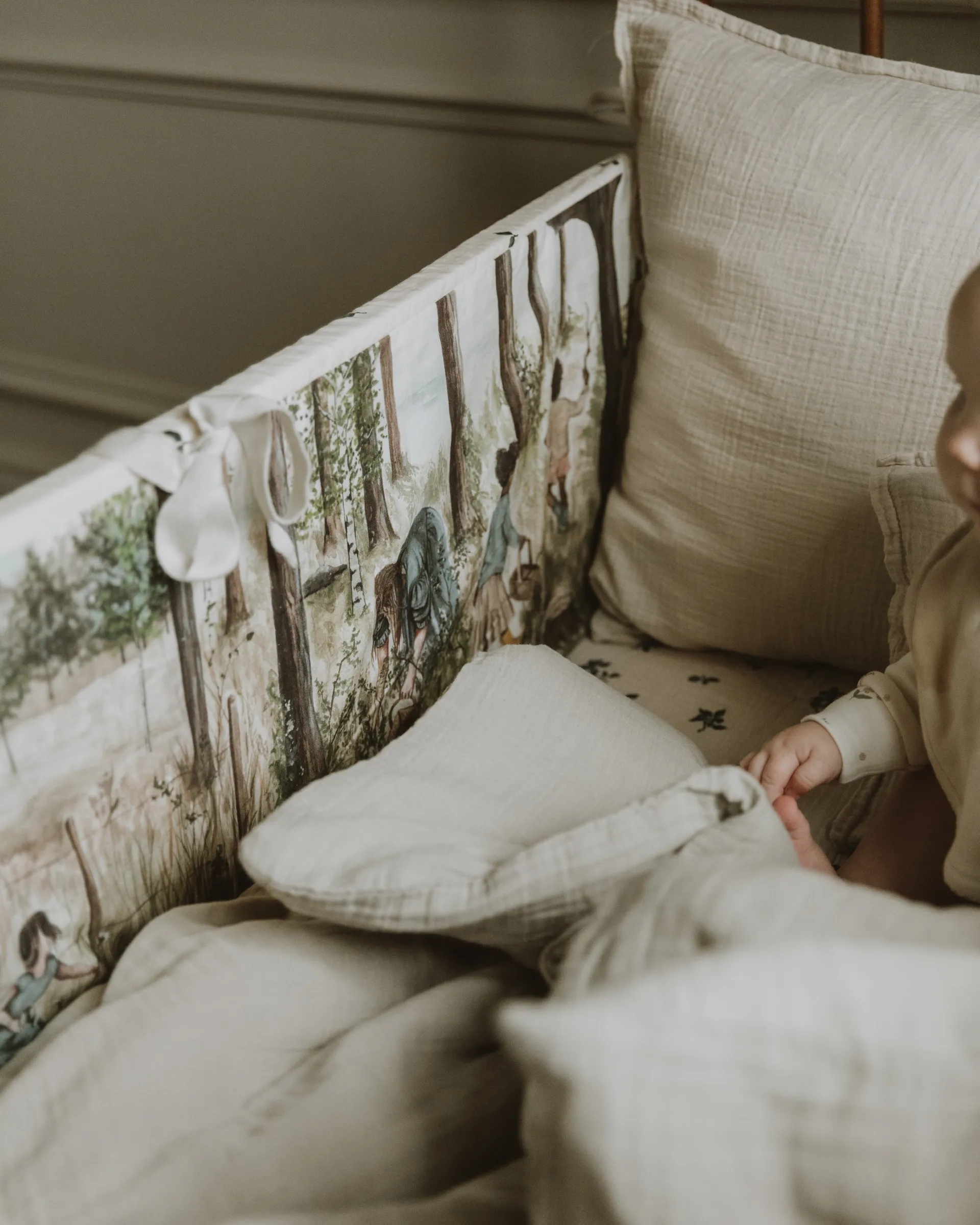 Eggshell Muslin beddengoedset junior, 100x130 cm/35x55 cm Garbo&Friends